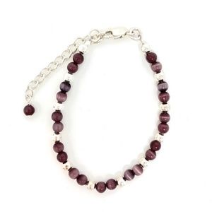 Children's Purple Cat's Eye & Sterling Silver Bracelet (set of 3)